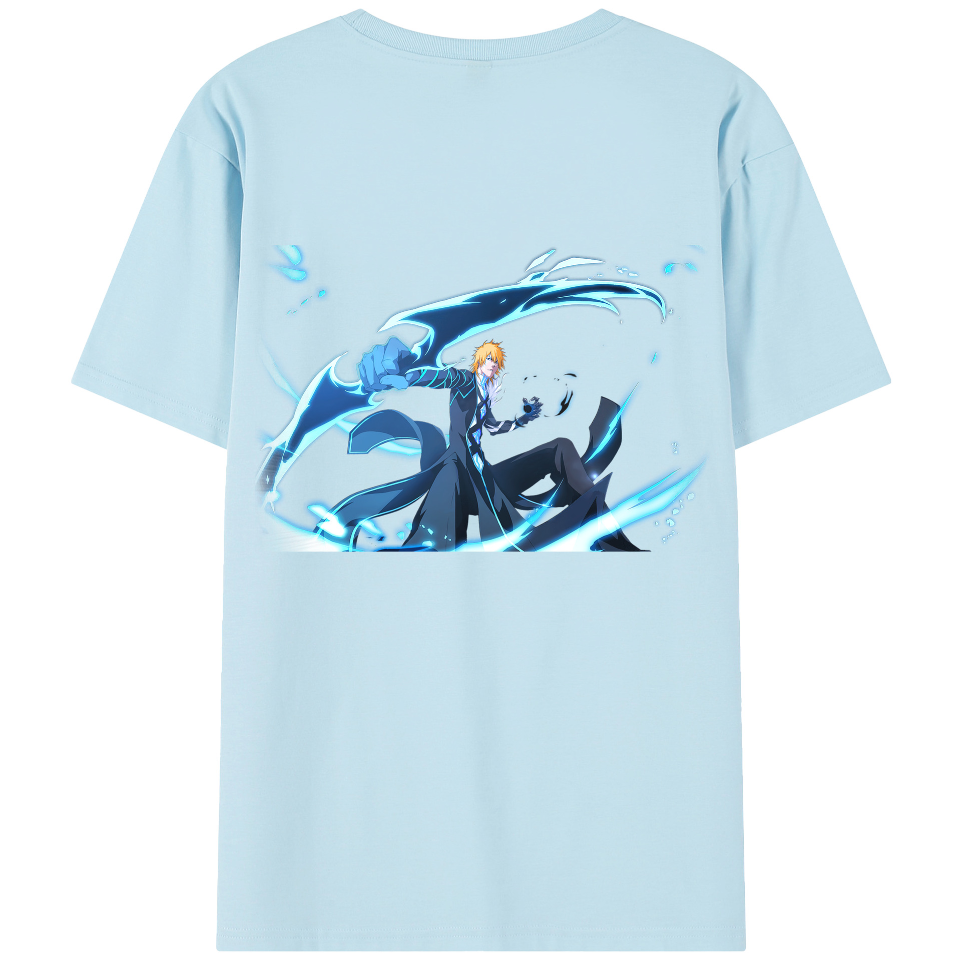（画像用） ブリーチ 黒崎一護（くろさき いちご）BLEACH Kurosaki Ichigo 綿100％半袖Tシャツ（背面プリント）